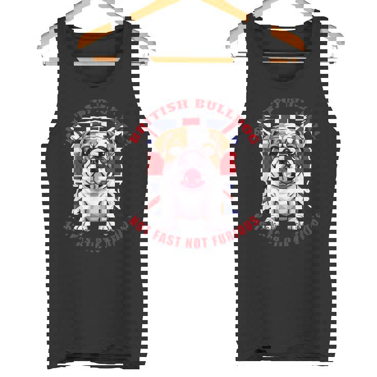 イングリッシュブリティッシュブルドッグ ユニオンジャックフラッグ ドッグオーナー タンクトップ