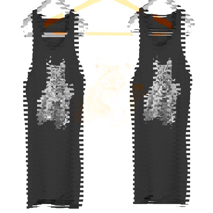 オイル スケッチ ワイルドライフ ボブキャット オレンジ ボブキャット タンクトップ