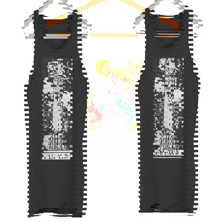 オリジナルのrider Waite Deckからのタワービンテージタロットカード タンクトップ