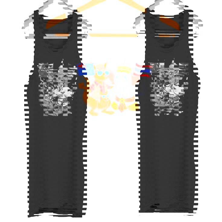 オーストラリア カンガルー タイ 象 オーストラリアの旗 タイの遺産 誇り オーストラリア タイ 愛国者 オーストラリア タンクトップ