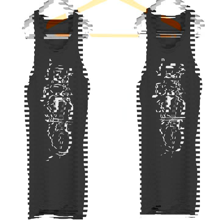 カエル 演奏 コントラバス 音符付き チェロ コントラバス タンクトップ