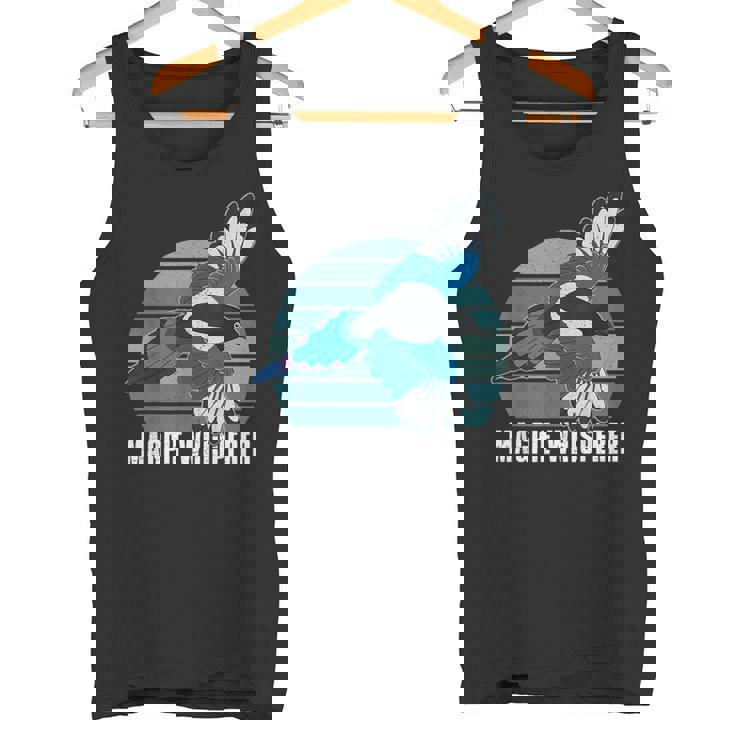 カササギ 鳥 動物 翼 バードウォッチング バーダー アウトドア 野鳥観察 タンクトップ