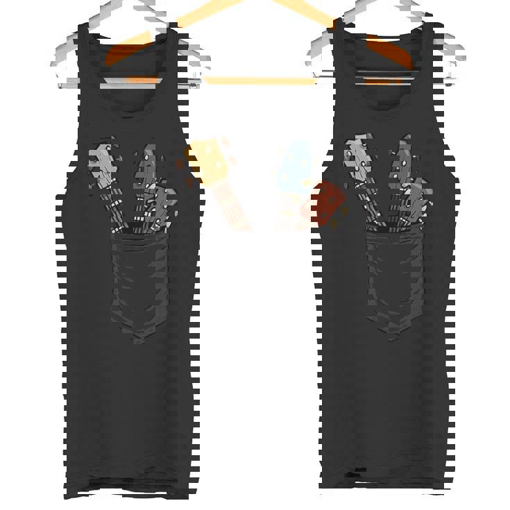 カジュアル ウクレレコレクション ポケットにハワイウクレレ タンクトップ