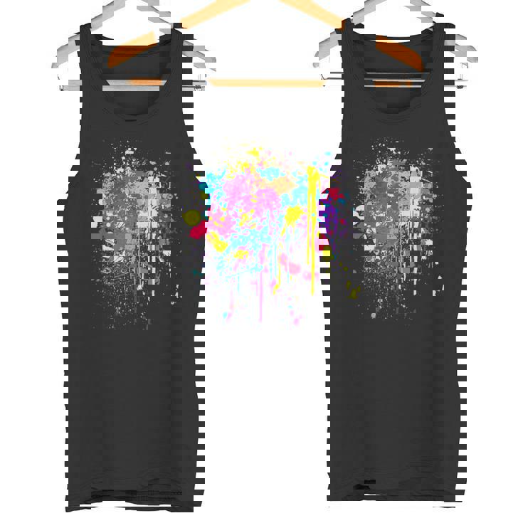 カラフルなペイントスプラッシュカラー。 タンクトップ