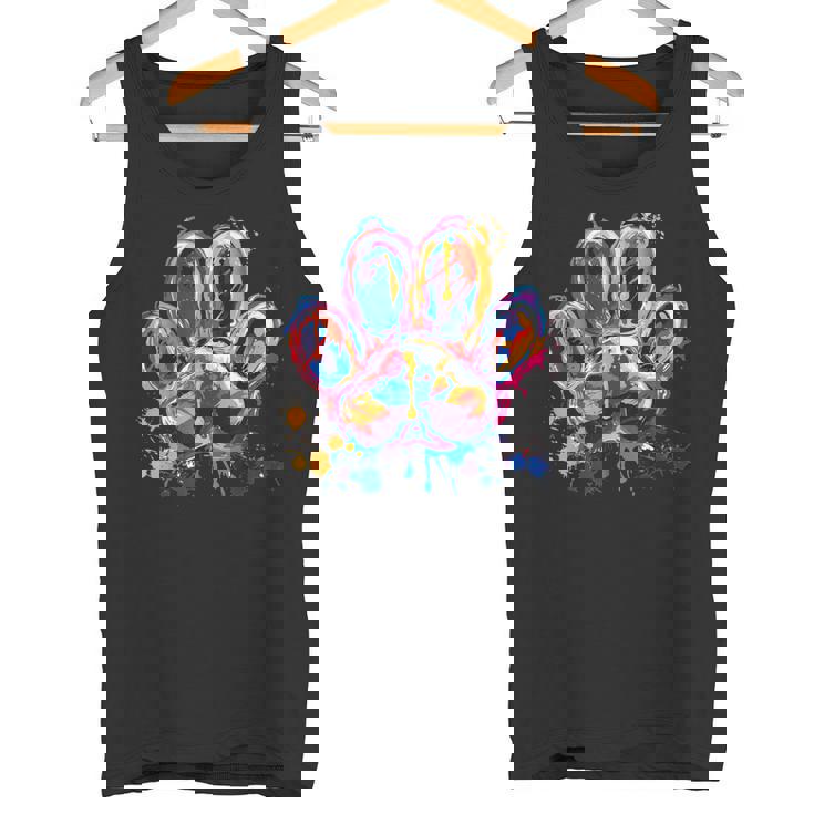 カラフルな動物の犬の足跡 タンクトップ