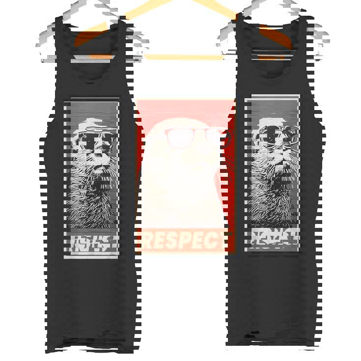 カワウソ 動物 リスペクト ヴィンテージ レトロ タンクトップ