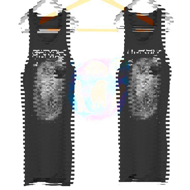 カワウソ宇宙 面白いカワウソ 宇宙カワウソ 長袖tシャツ タンクトップ