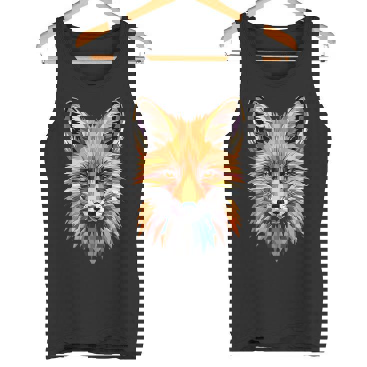 キツネのモチーフ キツネが大好き 赤いキツネ 小さなキツネが大好き タンクトップ