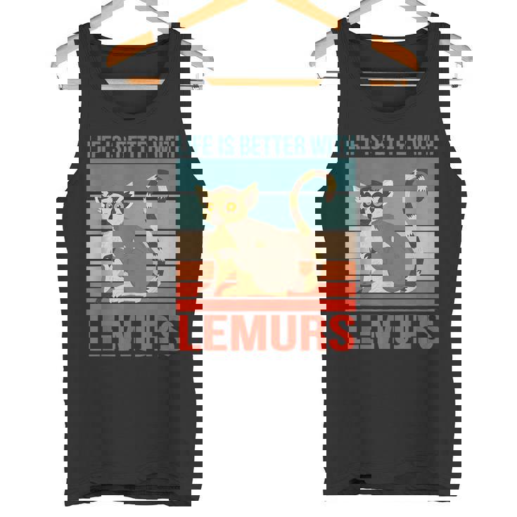 キツネザル ライフ・イズ・ベター 霊長類 キツネザル タンクトップ