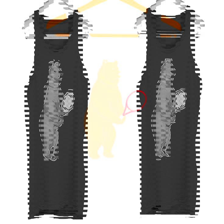 クマ テニス テニスラケット スポーツ タンクトップ