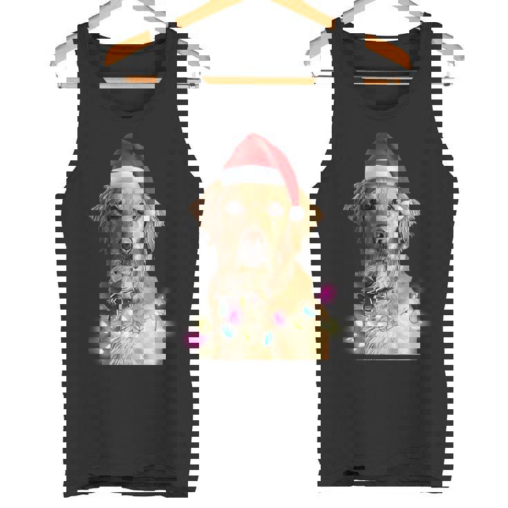 クリスマス ゴールデンレトリバー クリスマス ドッグツリー サンタハット リトリーバー 長袖tシャツ タンクトップ