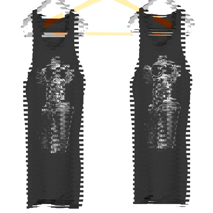 クール 牛 飲む アイスコーヒー 面白い 動物 ミーム Y2k グランジ タンクトップ