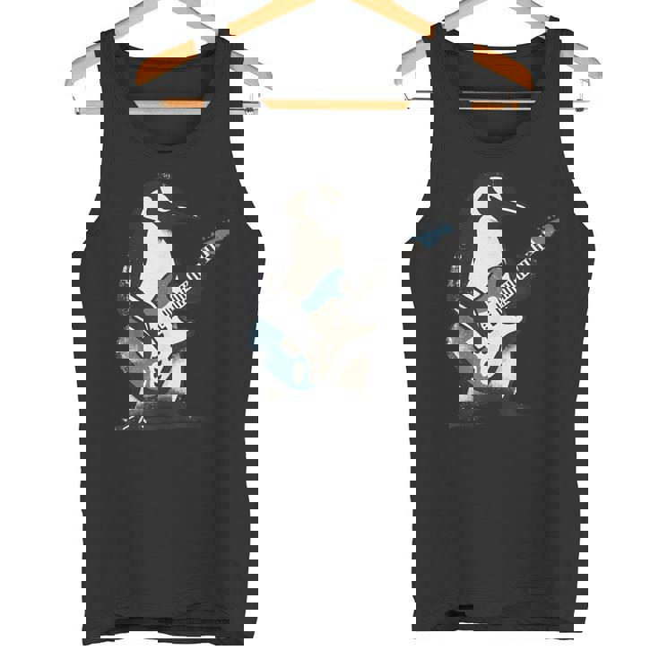 クールなペンギン ギターを弾く 音楽愛好家 ペンギン ギター 面白い タンクトップ