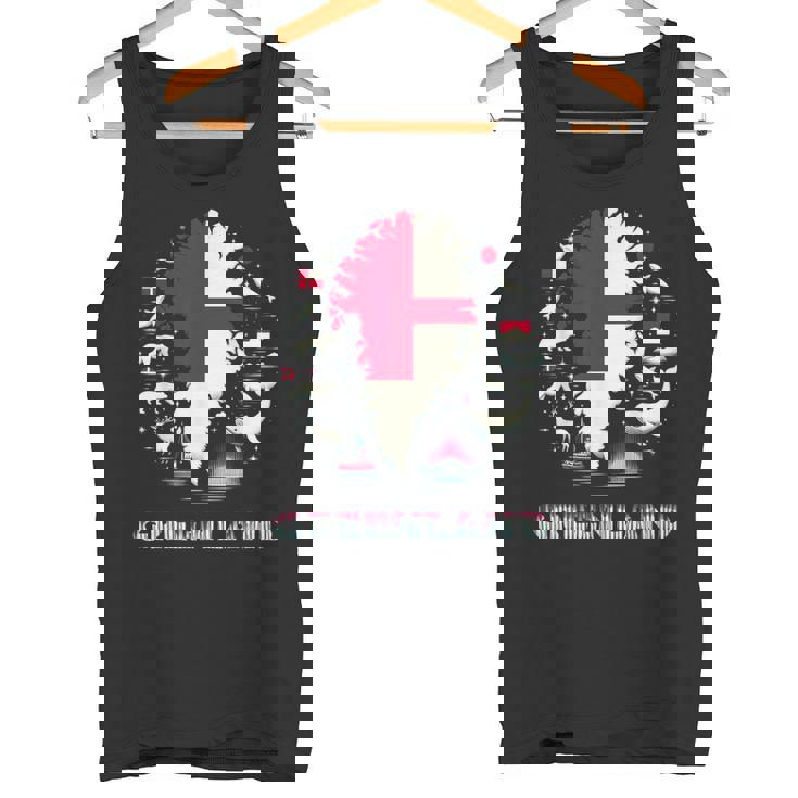 グリーンランドフラッグシャツ、グリーンランドマップ、グリーンランド、レディース、メンズ。 タンクトップ