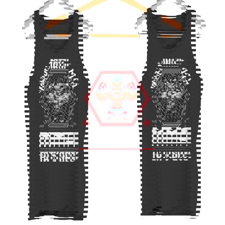 ケージファイティングで生き残るための総合格闘技mmaファイト 長袖tシャツ タンクトップ