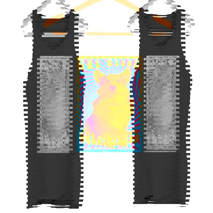 コーギードッグファニーサイケデリック1960年代ウェルシュコーギーペンブローク タンクトップ