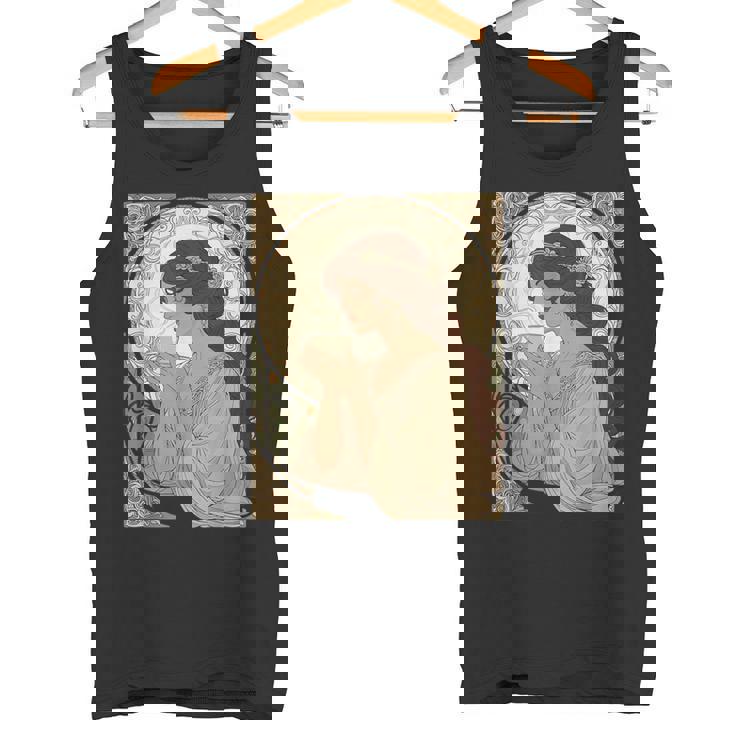 コーヒー好きのミュシャ風のアールヌーボー タンクトップ