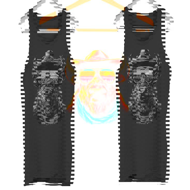 サングラス カラフル バイソン カウボーイ 動物 夕日 ウエスタン タンクトップ