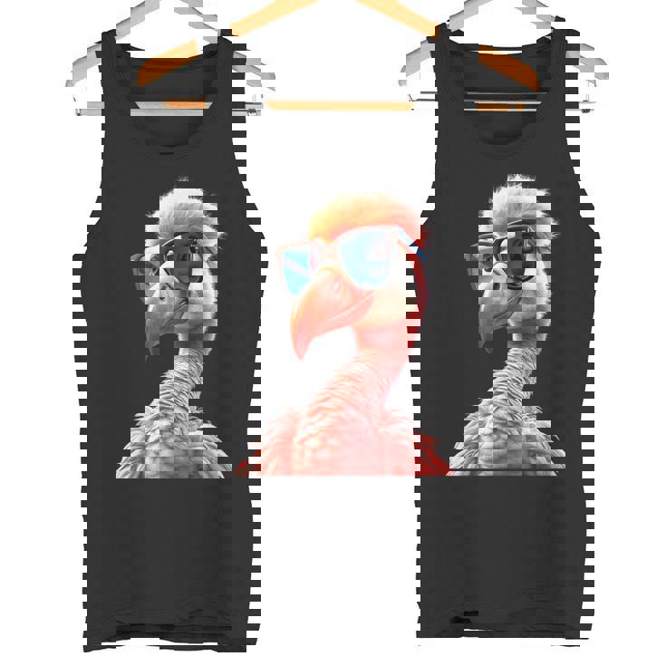 サングラスをかけたフラミンゴ フラミンゴが大好き かわいいフラミンゴ タンクトップ