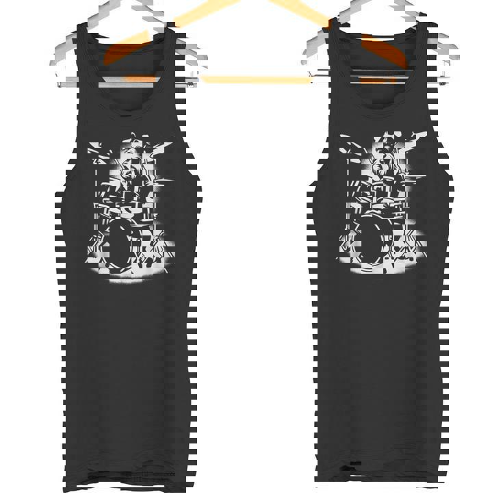 シュナウザー ドラムを弾く ドラマー 犬好き タンクトップ