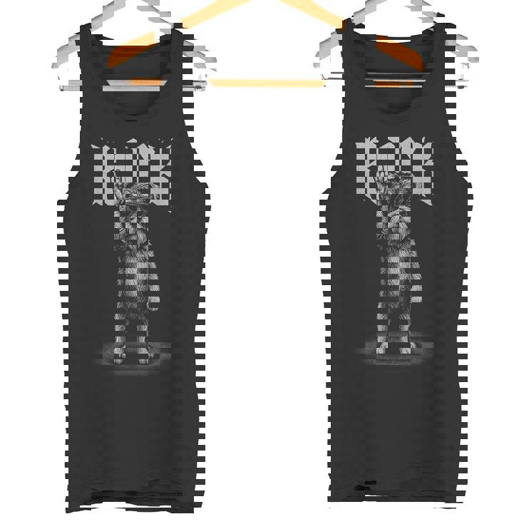 シュナウザー ロックミュージック レトロ ヴィンテージ 犬好き タンクトップ