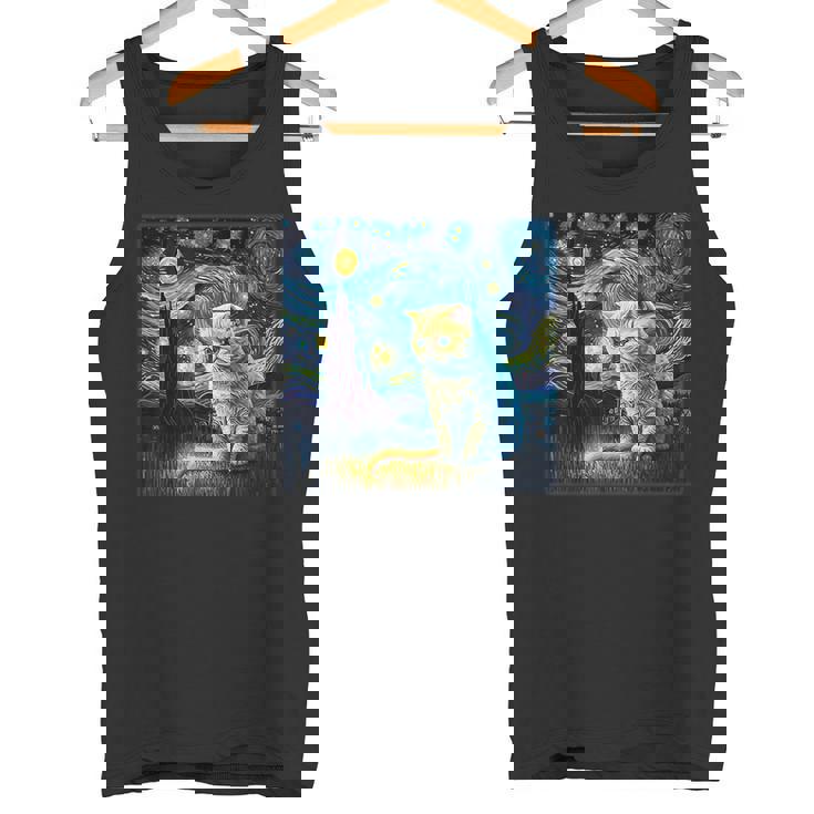 シュールレアリスム 星月夜 エキゾチック ショートヘア 猫 タンクトップ