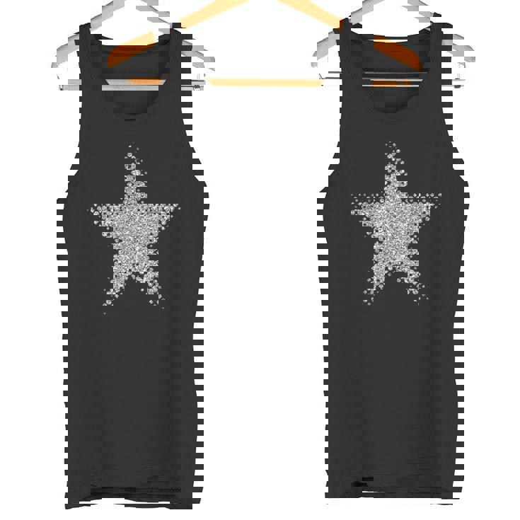 シルバー 星 5つの突起 タンクトップ