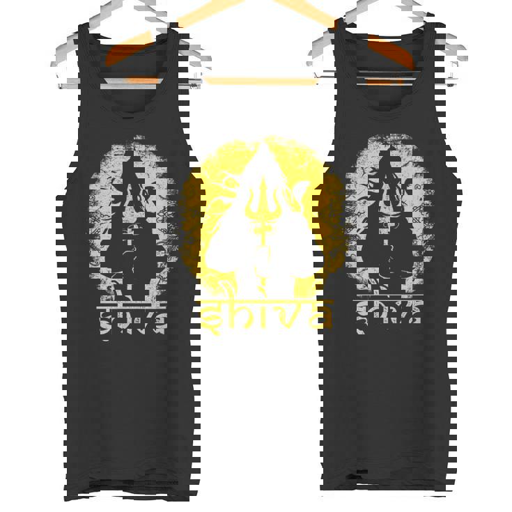 シヴァ 神聖なトライデントデザイン 男性用 ヒンズー教の神 シヴァ神 タンクトップ