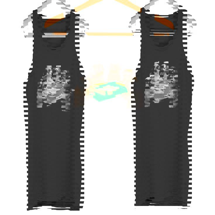 シーズー イヌ 麻雀 面白いtシャツ 犬 文字入り メンズ おもしろ 面白い 服 おもしろグッズ ネタ 雀士 タンクトップ