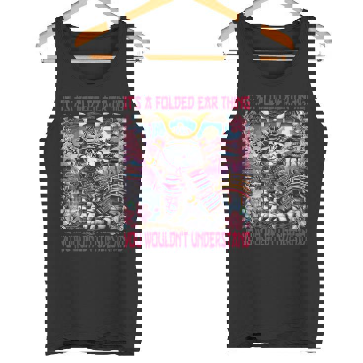 スコティッシュフォールド 耳 折れ 侍風景 タンクトップ