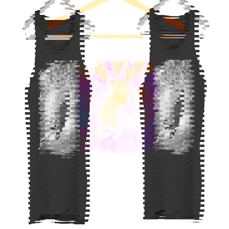 スペースギャラクシーquokka ワラビー ピザ付き タンクトップ