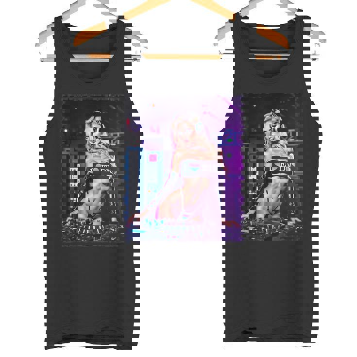 セクシーガールedmシャツメンズ–セクシーブロンドdjレイブ タンクトップ