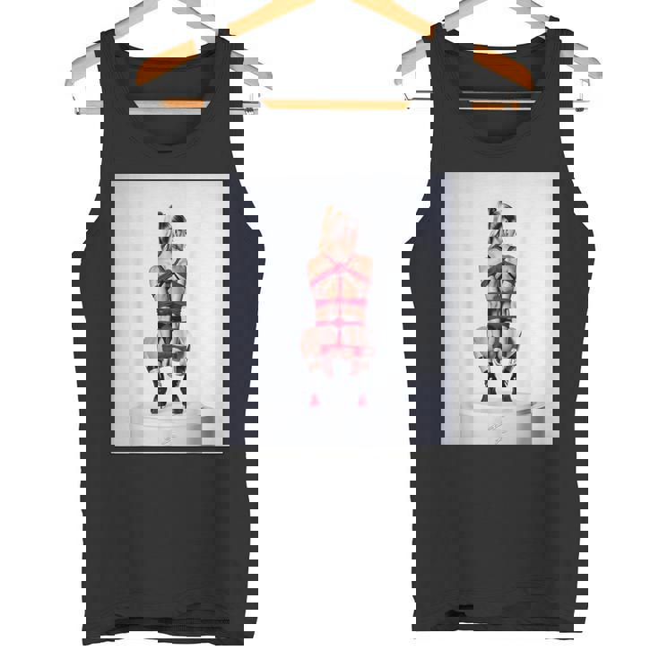 セクシーガールグラフィックtシャツ シバリロープのセクシーなピンナップガール タンクトップ