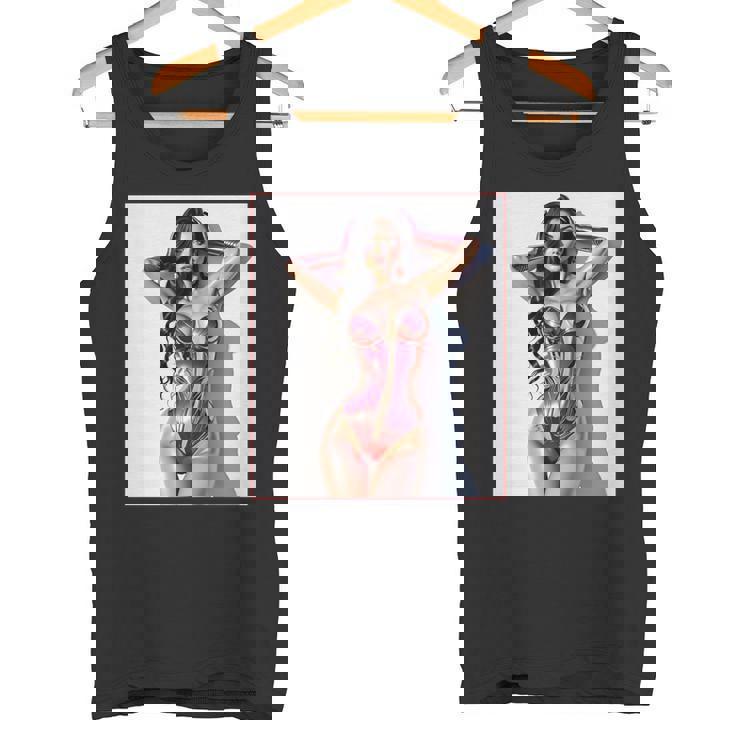 セクシーガールグラフィックtシャツ セクシー巨乳sfピンナップガール 長袖tシャツ タンクトップ