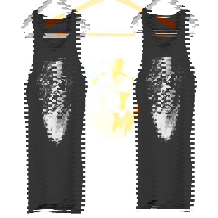 セントバーナード 犬 グラフィック ペット アートワーク セントバーナード タンクトップ