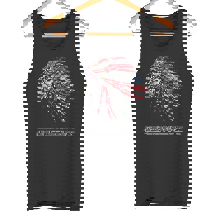 チペワ ネイティブアメリカン インディアン国旗 マネー ヘッドレス タンクトップ