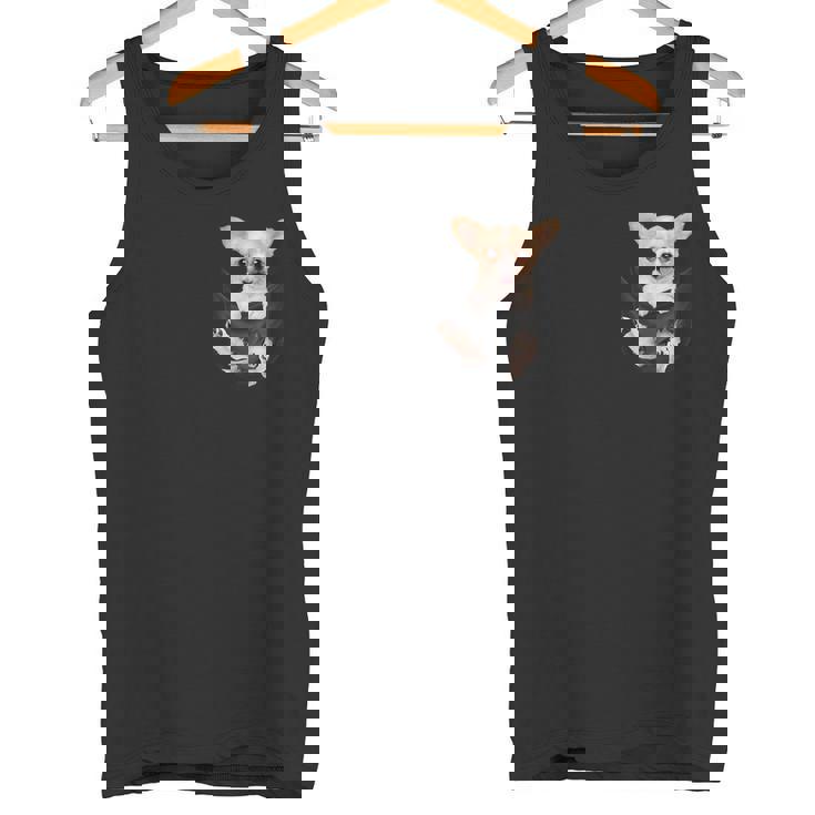 チワワ愛好家のためのあなたのポケットの中の面白いチワワ タンクトップ