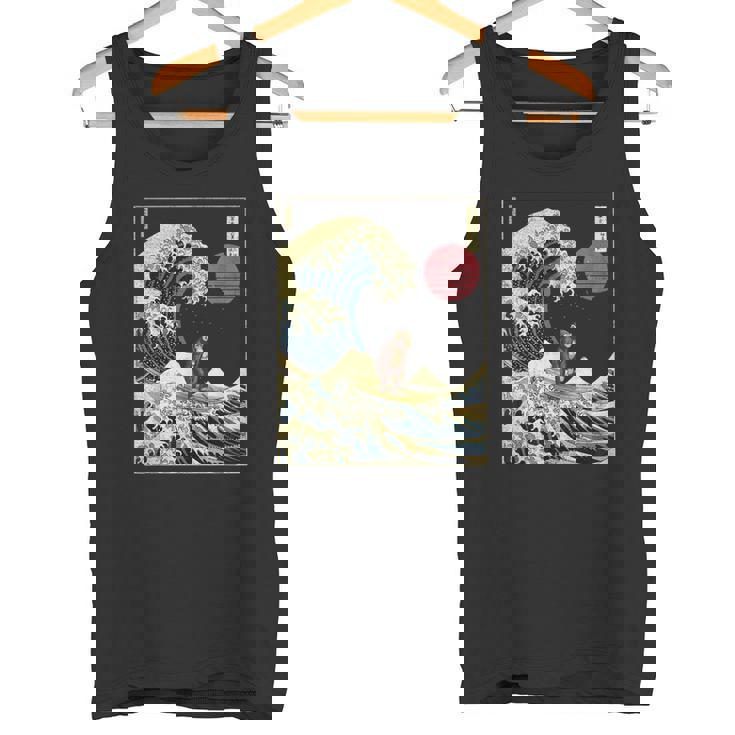 チンパンジー 神奈川波 おもしろサーフアニマル タンクトップ