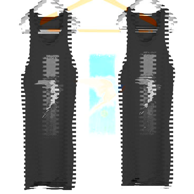 ツバメ鳥のグラフィック タンクトップ