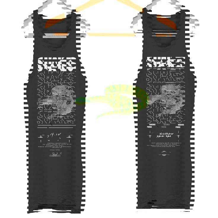 テンプルピットバイパースネークストリートウェア爬虫類キーパー 長袖tシャツ タンクトップ