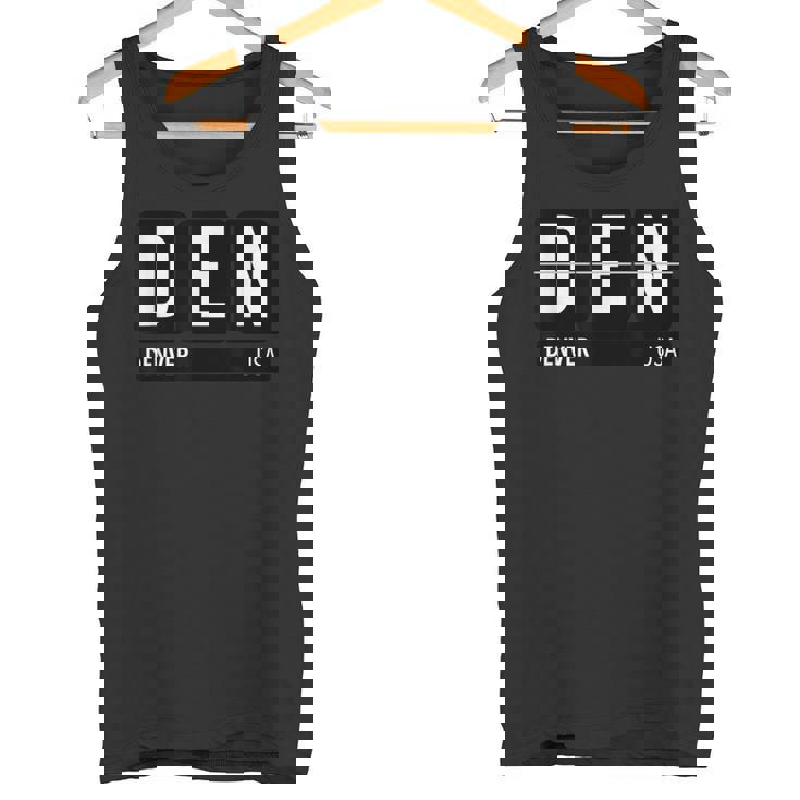 デンデンデンバー コロラドusa 旅行 お土産 白文字 タンクトップ