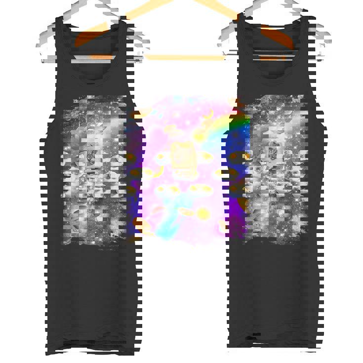 トーストスペース 猫 パンローフキャット レインボーギャラクシー タンクトップ