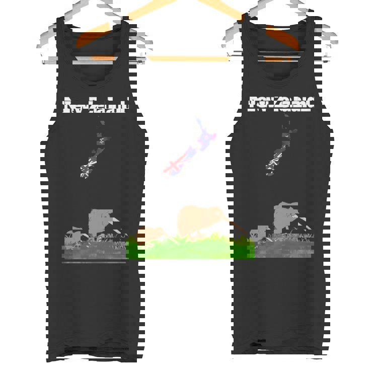 ニュージーランドのお土産キウイバードウォッチングニュージーランド地図 長袖tシャツ タンクトップ