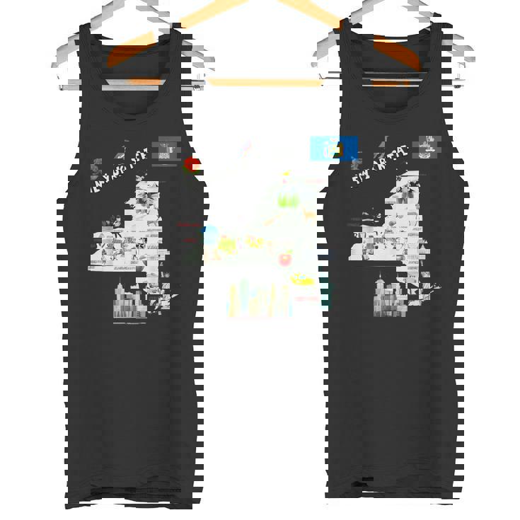 ニューヨーク州地図 観光地 都市 旗 タンクトップ