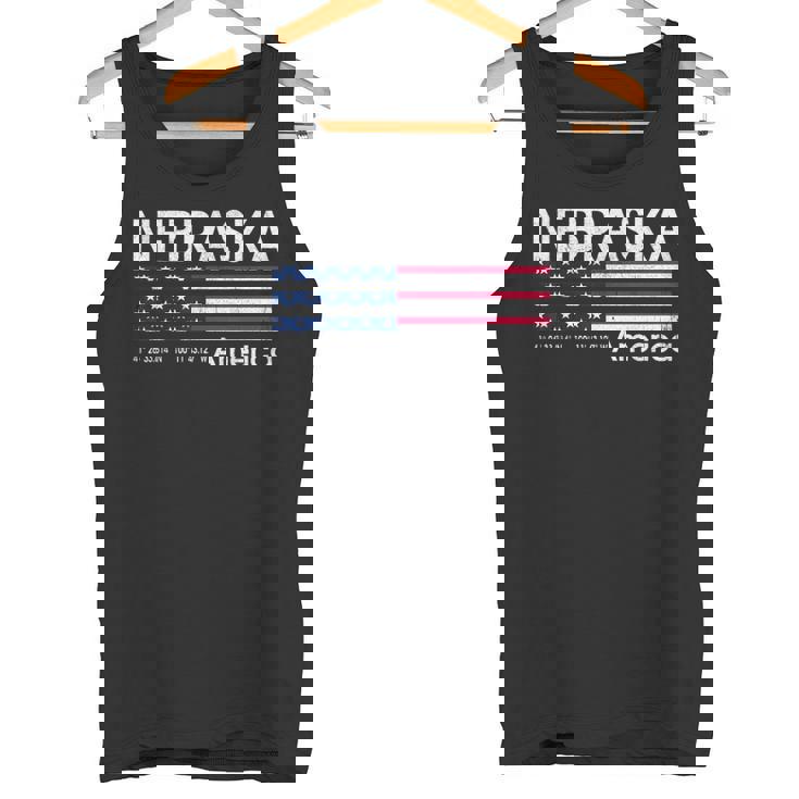 ネブラスカの座標 米国旗 タンクトップ