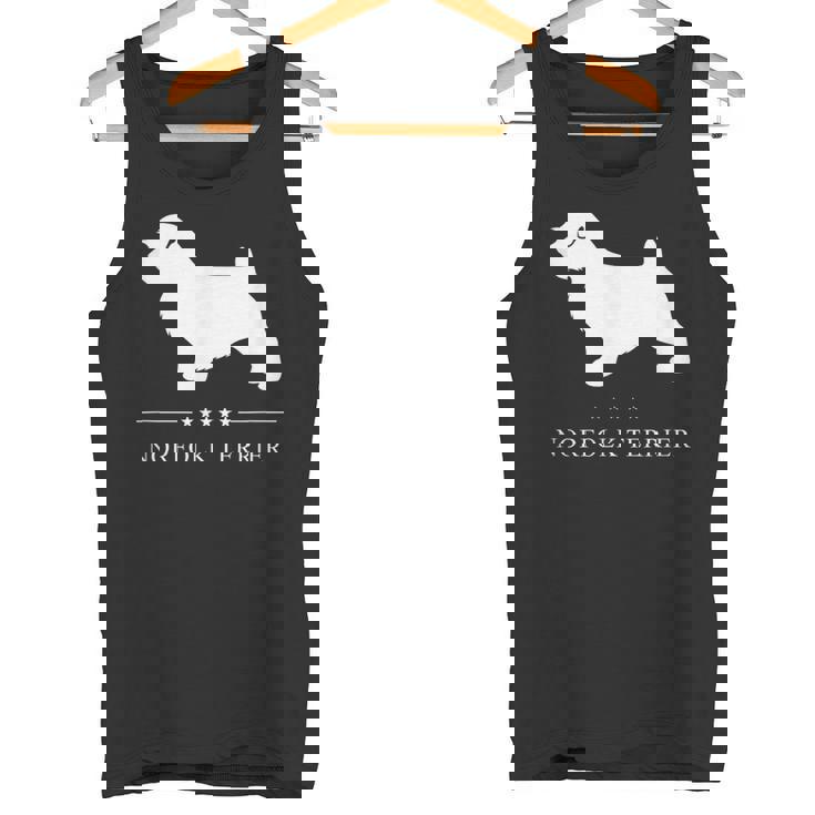 ノーフォークテリア犬の白いシルエット タンクトップ