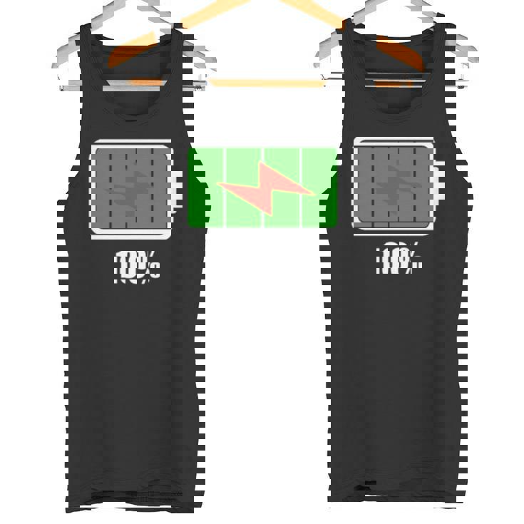 バッテリー100シャツ残量バッテリーフルパワーバッテリーフル。 長袖tシャツ タンクトップ