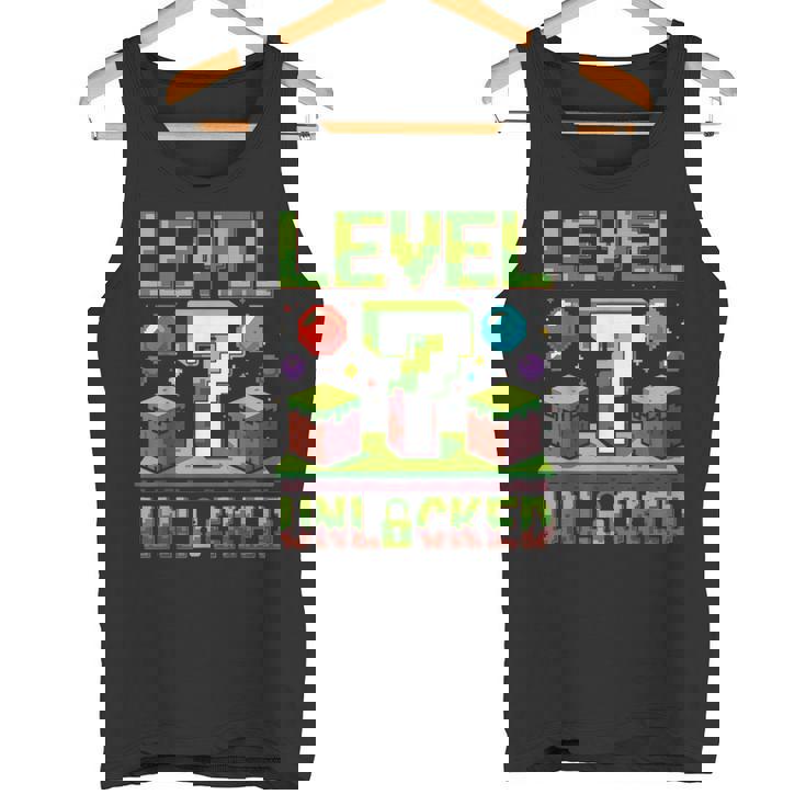 バースデーボーイシャツ レベル7 ロック解除 7歳の誕生日 男の子 タンクトップ