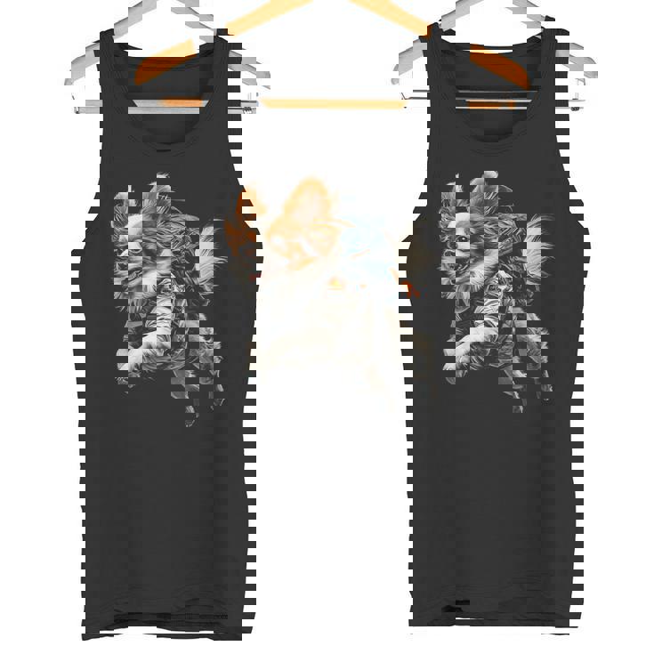 パピヨン 犬 モチーフ ペット イラスト パピヨン タンクトップ