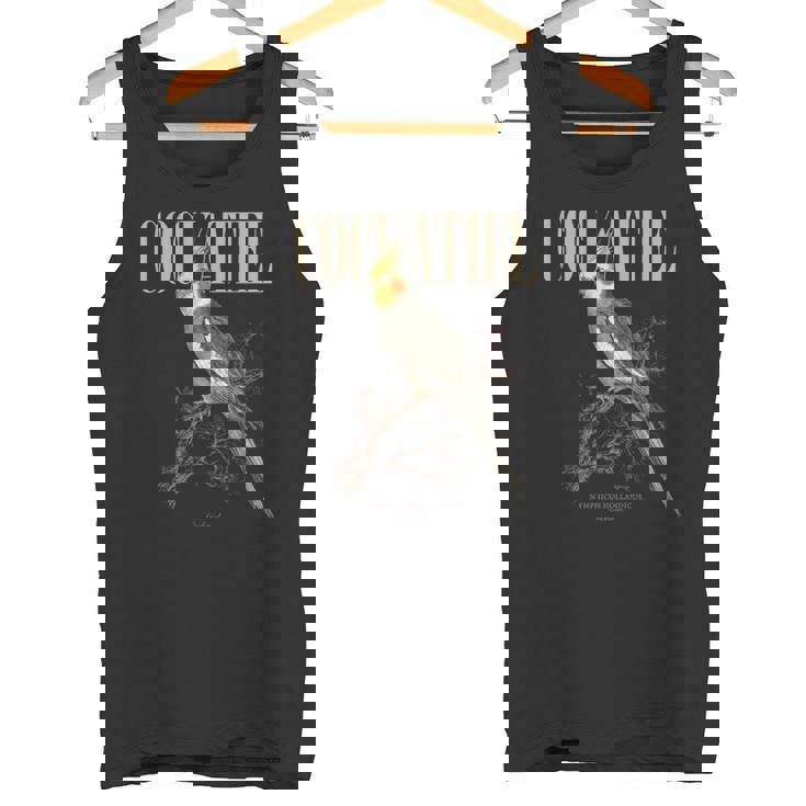 ビンテージ オカメインコ バードウォッチング アート 自然 愛 鳥 長袖tシャツ タンクトップ